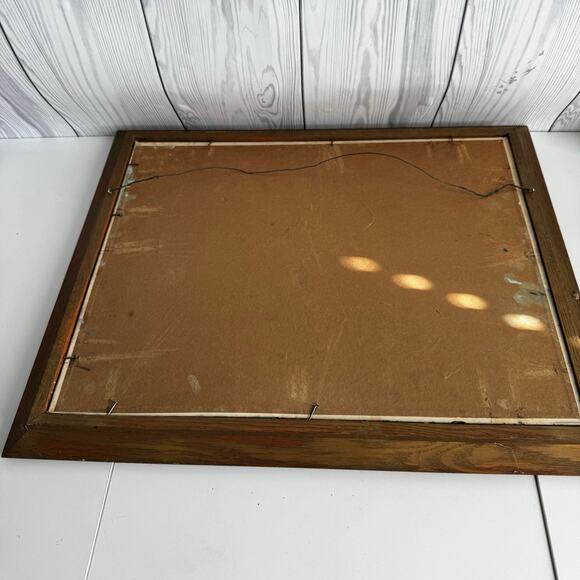 Hobbyist Original Framed Landscape Oil Painting Artist 19 x 22 Farm Lake Ducks - Picture 5 of 8